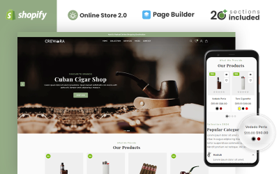 Crewora — motyw Shopify dla cygar i sprzętu do palenia