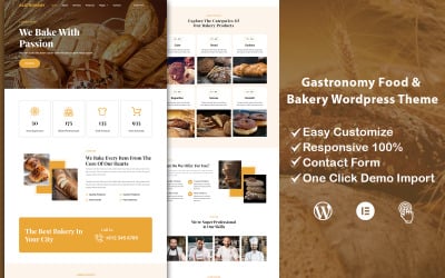 Gastronomie - Voedsel en Bekary Multifunctioneel Wordpress-thema
