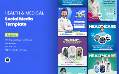 Health &amp;amp; Medical Social Media Template