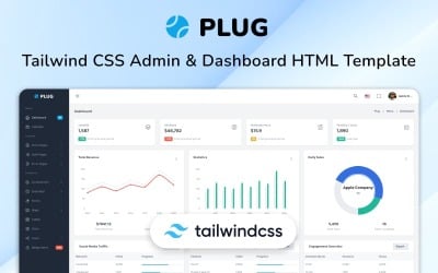 Plug - Administração CSS Tailwind e modelo de painel