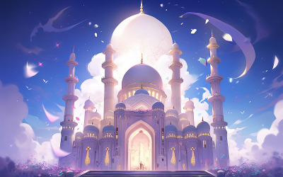 Realistic luxury mosque background