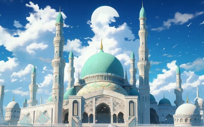 Realistic mosque background_mosque with minaret