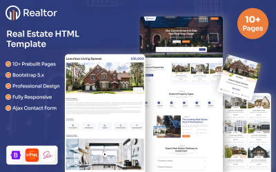 Realtor - Bootstrap HTML5-шаблон сайта агентства недвижимости