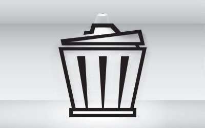 Vector de ilustración de contenedor de basura simple