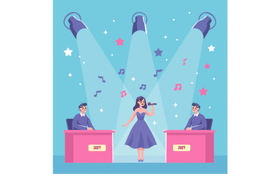 Artist sjunger på scen Eurovision Song Contest Illustration