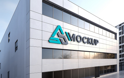 Building 3d logo mockup template