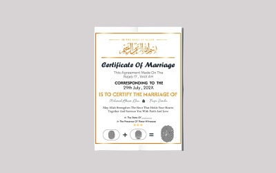 Certificat de mariage pour vérification islamique