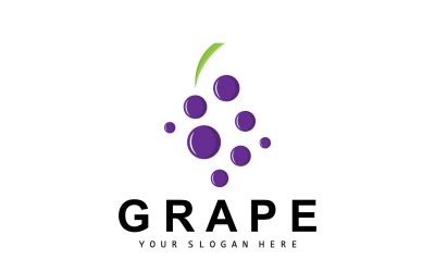 Diseño de fruta con estilo de logotipo de fruta de uva V5