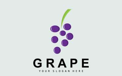 Grape Fruit Logo Style Fruit Design V3