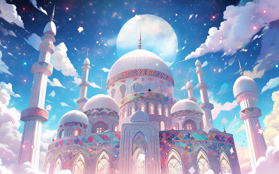 Mosquée background_mosque avec ciel background_luxury mosquée ensoleillée