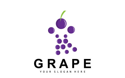 Стиль логотипа «Виноградные фрукты» Fruit Design V9