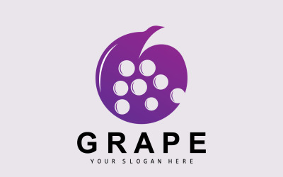 Style de logo de fruit de raisin Conception de fruits V10