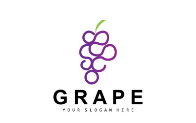 Style de logo de fruit de raisin Conception de fruits V4