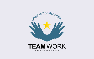 Hand Logo Teamwork Vector  Company DesignV11