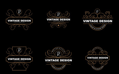 Logo d&amp;#39;ornement de conception rétro vintage VectorV2