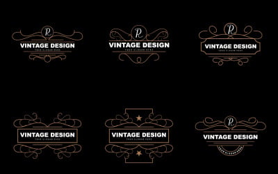 Logo VectorV1 dell&amp;#39;ornamento di design retrò vintage