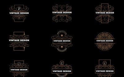 Logo VectorV6 dell&amp;#39;ornamento di design retrò vintage