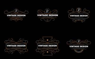 Retro Vintage Design Ornament Logo VectorV1