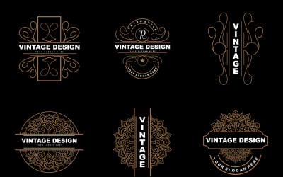 Retro Vintage Design Ozdoba Logo VectorV3