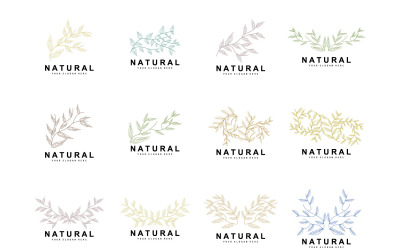 Semplice logo botanico di foglie e fiori VectorV4