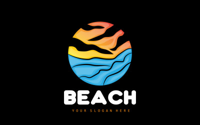Tramonto Logo Beach River Vector DesignV6