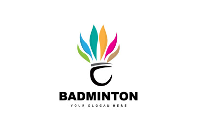 Badminton-Logo Einfaches Badmintonschläger-DesignV1