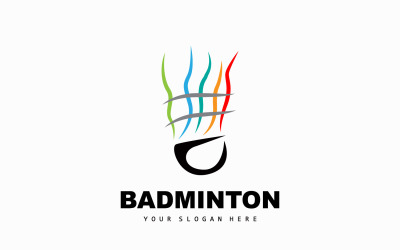Badminton-Logo Einfaches Badmintonschläger-DesignV2