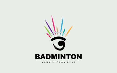 Badminton-Logo Einfaches Badmintonschläger-DesignV3