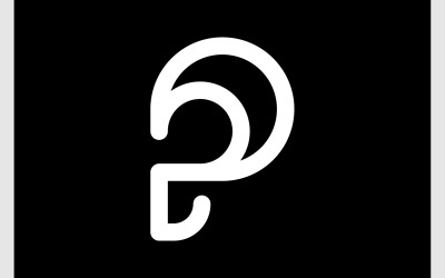 Buchstabe P minimalistisches einfaches Logo