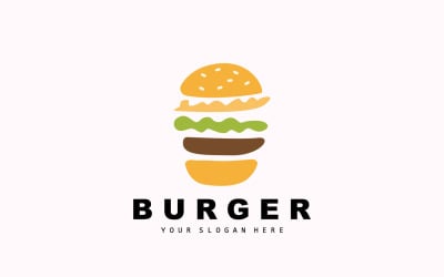 Burger Logo Fast Food Design VectorV10