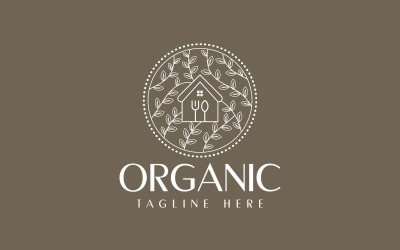 Design de logotipo de comida caseira orgânica