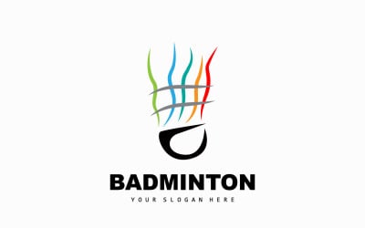 Design simples de raquete de badminton com logotipo de badminton V2