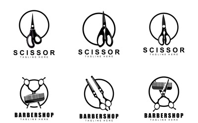 Diseño de logotipo de tijeras vintage antiguo simpleV19