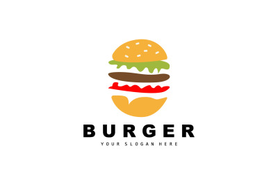 Hamburger Logo Fastfood Ontwerp VectorV9