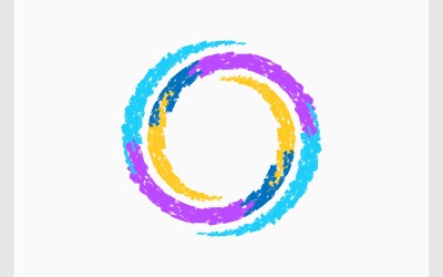 Logo de texture de craie de cercle de tourbillon