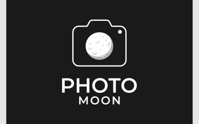 Logo della luna piena della fotocamera fotografica