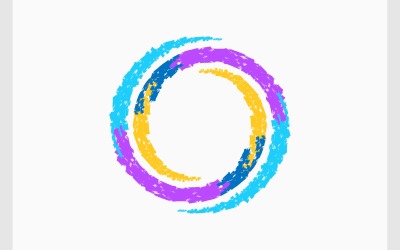 Logotipo de textura de giz circular circular