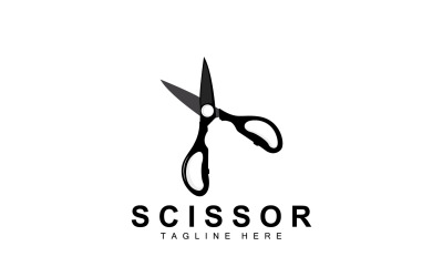 Makas logo tasarımı vintage eski simpleV10
