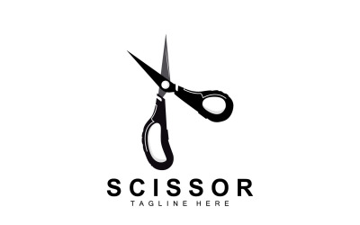 Makas logo tasarımı vintage eski simpleV11