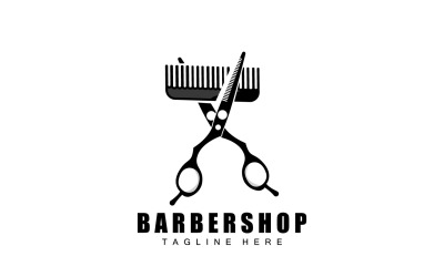 Makas logo tasarımı vintage eski simpleV13