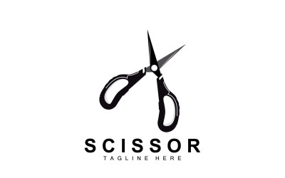 Makas logo tasarımı vintage eski simpleV16