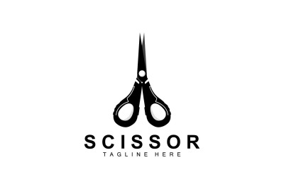 Makas logo tasarımı vintage eski simpleV18