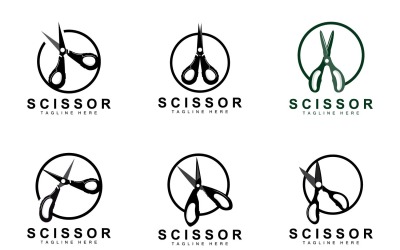 Makas logo tasarımı vintage eski simpleV21