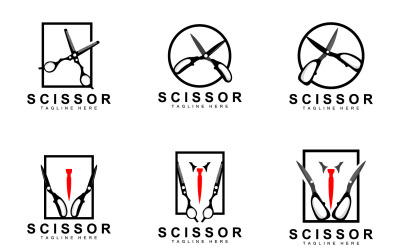 Makas logo tasarımı vintage eski simpleV22