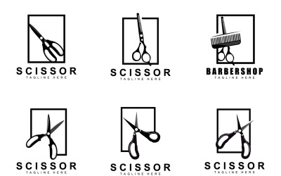 Makas logo tasarımı vintage eski simpleV23