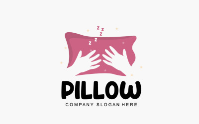 Pillow Logo Bed Design Template  VectorV6