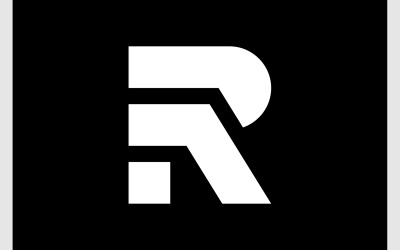 R Harfi Modern Geometrik Logo