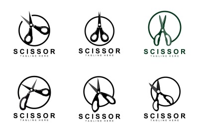 Scissors logo design vintage old simpleV21