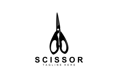 Scissors logo design vintage old simpleV2