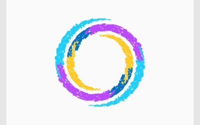 Swirl Circle Chalk Texture Logotyp